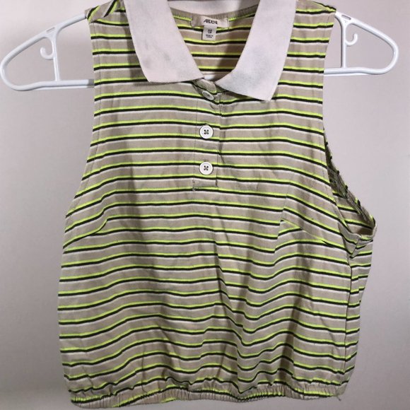 green striped cropped polo XS - Picture 2 of 2